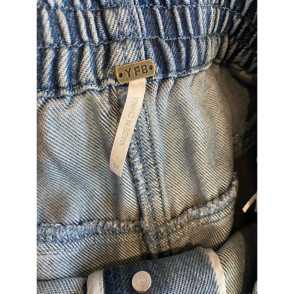 Young Fabulous Broke Denim Skirt Womens S Mzedium NEW NWT Midi Elastic Waist YFB - Picture 6 of 10